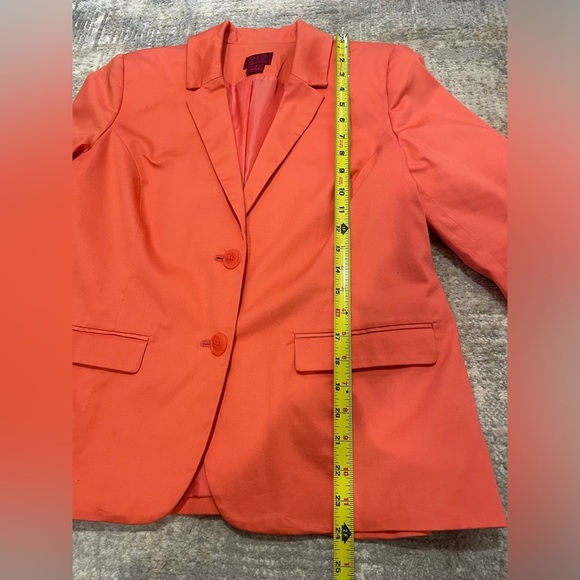 212 Collection Women’s Salmon Pink Lined Two Button Blazer Jacket Size 12 - Picture 8 of 11